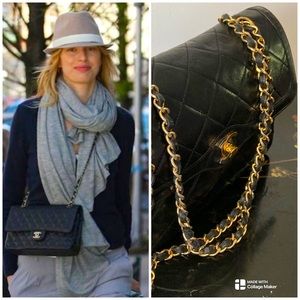 Chanel Classic Double Flap Quilted Lambskin Medium Black Handbag